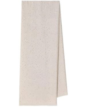 Brunello Cucinelli スパンコール スカーフ - ホワイト