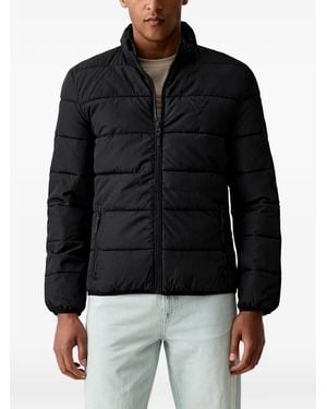 Guess Quilted Logo-Patch Jacket - Black