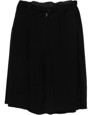 Yohji Yamamoto Elasticated-Waistband Shorts - Black