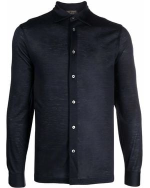 Dell'Oglio Cardigan Con Colletto A Punta - Blu