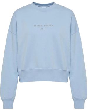 Nike Shox Logo-Embroidered Jumper - Blue