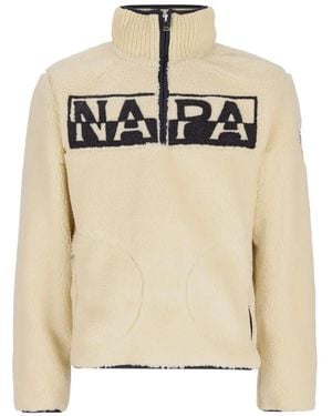 Napapijri Fleece Logo-Patch Sweatshirt - Natural