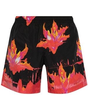 Alexander McQueen Graphic-Print Shorts - Red