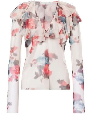 Philosophy Di Lorenzo Serafini Floral Print Top With Ruffled Detailing - Pink