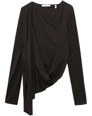 Helmut Lang Haut Drapé À Design Asymétrique - Black