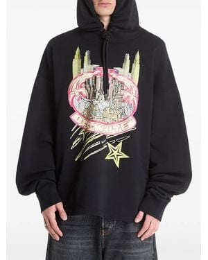 Off-White c/o Virgil Abloh Graphic-Print Loose-Fit Hoodie - Black