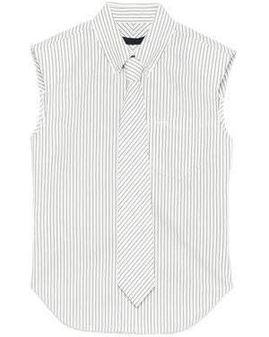 Juun.J Striped Sleeveless Shirt - White