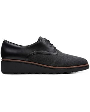 Clarks Sharon Rae Lace-Up Derby Shoes - Black
