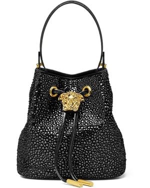 Versace Bolso La Medusa mini con aplique de cristales - Negro