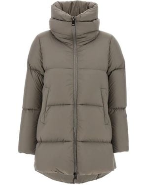 Herno Quilted High-Neck Down Coat - Grey