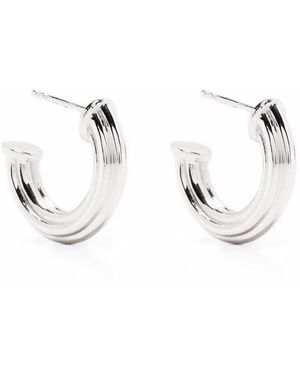 Missoma Medium Ridge Hoop Earrings - White