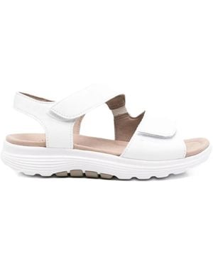 Gabor Double-Strap Leather Sandals - White