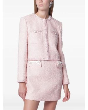 Self-Portrait Sequin-Embellished Bouclé Jacket - Pink