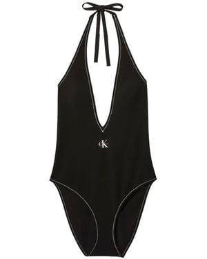 Calvin Klein V-Neck Swimsuit - Black