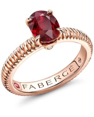 Faberge 18Kt Rose Colors Of Love Ruby Fluted Ring - Pink