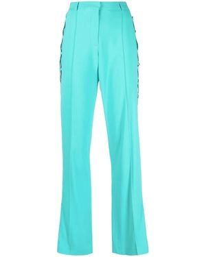 GIUSEPPE DI MORABITO Lace-Up Detail Straight-Leg Trousers - Blue