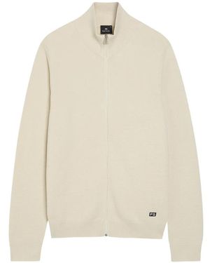 Paul Smith Zip-Up Knitted Cardigan - White
