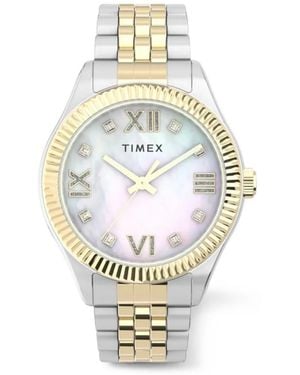 Timex Legacy Armbanduhr Mit Geriffelter Lünette 34Mm - Mettallic