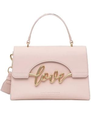 Love Moschino Sac Porté Épaule À Plaque Logo - Pink