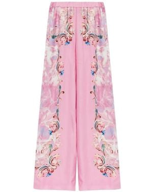 Versace Jeans Couture Floral Print Trousers - Pink