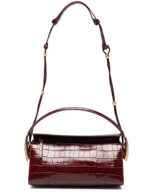 Benedetta Bruzziches Croc-Effect Leather Shoulder Bag - Red