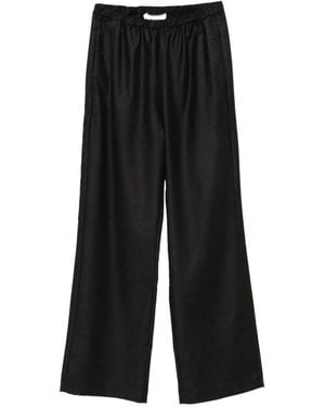 Rohe Elasticated-Waist Wide-Leg Trousers - Black