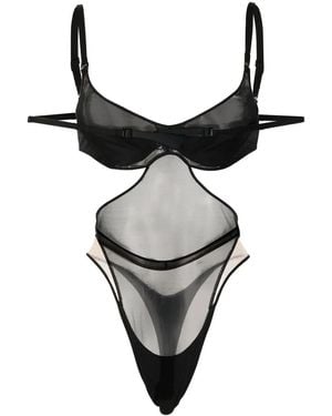 Mugler カットアウト ボディスーツ - ブラック