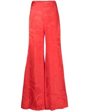 Silvia Tcherassi Grotte Floral-Jacquard Pants - Red