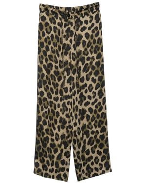 Imperial Leopard-Print Wide-Leg Trousers - Natural