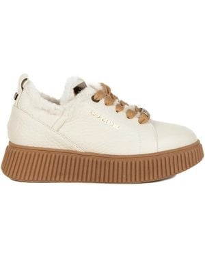 Lorenzo Mari Sally 30 Shearling-Trim Trainers - White
