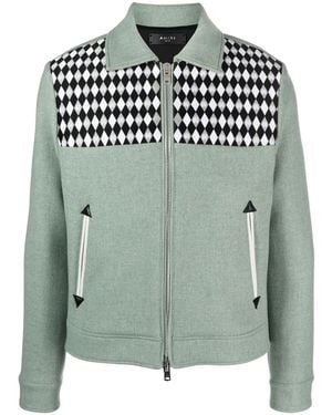 Amiri Jeansjacke Mit Stickerei - Grün