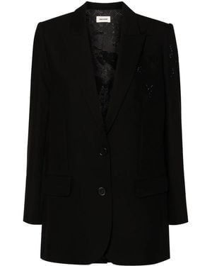 Zadig & Voltaire Rhinestone-Embellished Blazer - Black