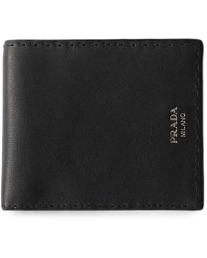 Prada Antiqued Leather Wallet - Black