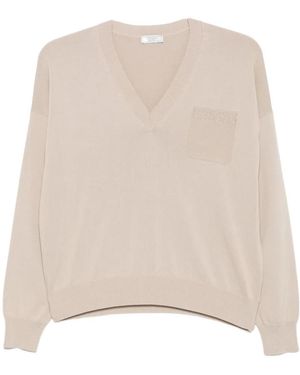 Peserico Pullover Mit V-Ausschnitt - Natur