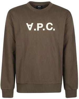 A.P.C. Logo-Print Sweatshirt - Brown