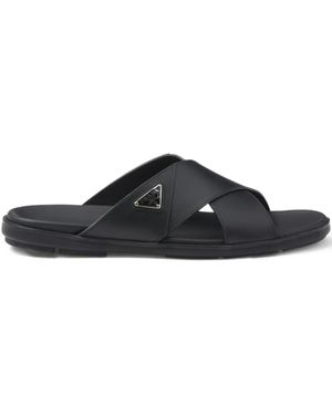Prada Sandalen Aus Leder - Schwarz