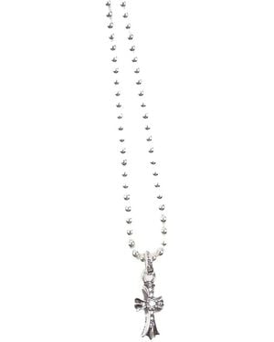 Chrome Hearts Baby Fat Pendant Diamond Necklace - White