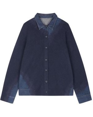 JNBY Denim-Patchwork Cardigan - Blue