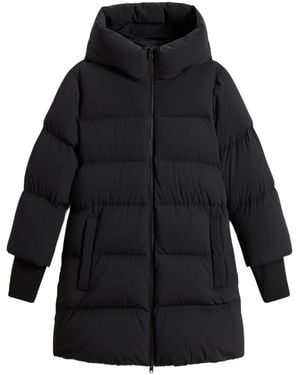 Woolrich Madison Hooded Oversized Coat - Black