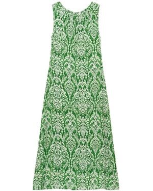 Maliparmi Dreamscape Ikat-Print Dress - Green