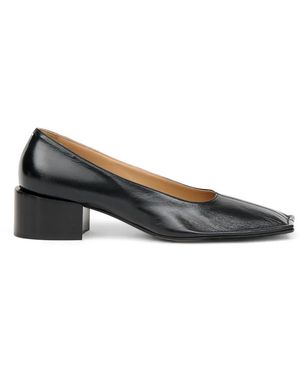 Maison Margiela Piped Square-Toe Court Shoes - Black