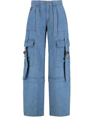 Versace Jeans Couture Buckle-Detailed Cargo Trousers - Blue