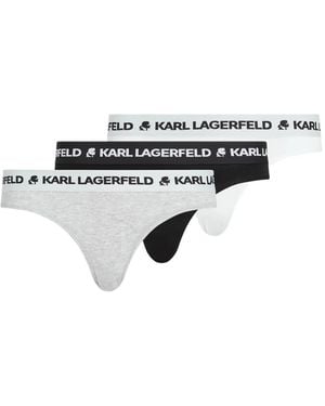 Karl Lagerfeld Set aus drei Slips mit Logo-Bund - Grau