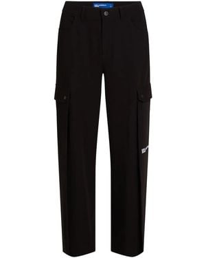 KARL LAGERFELD Wide-Leg Cargo Pants - Black