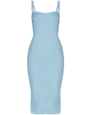 Dolce & Gabbana Crochet Dress With Straps - Blue