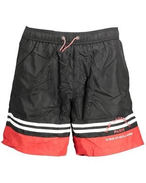 KARL LAGERFELD Colour-Block Logo-Print Swim Shorts - Grey