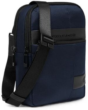 Piquadro Umhängetasche Mit Logo-Prägung - Blau