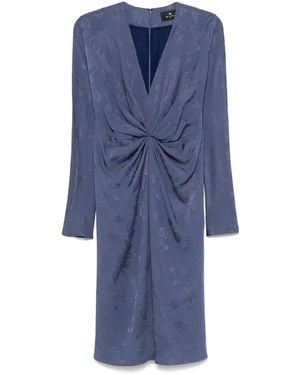Etro Jacquard Midi Dress - Blue