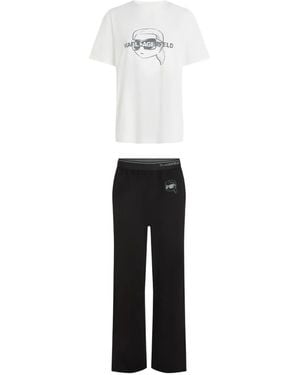 KARL LAGERFELD Ikon-Print Pyjamas - White