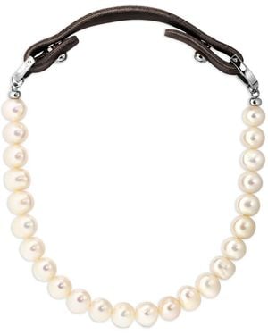 Elle Macpherson Pearl Leather Necklace - White